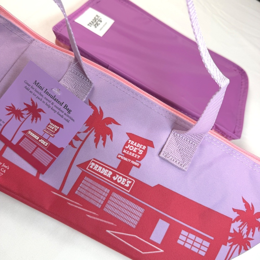 Trader Joe's Mini Insulated Bag Unisex 1.5G Lavender Retro Cooler NWT